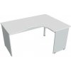 HOBIS Pracovný stôl Gate, ergo, ľavý, 160x75,5x120 cm, biely/sivý