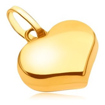 Šperky eshop Prívesok zo žltého 14K zlata ligotavé hladké pravidelné srdce GG05.21