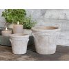 Chic Antique Prírodný antik cementový obal na kvetináč s uškami Tion - 13,5*13*12cm - Chic Antique