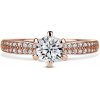 Florence Side Stones | Zásnubný prsteň so stredovým kameňom 0.500ct, ružové zlato, s diamantmi 47