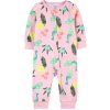 CARTER'S Overal bez nožičiek zips Sleep and Play Pink dievča NB/ veľ. 56