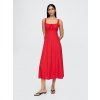 GAP Ľanové maxi šaty Červená M Červená Červená
