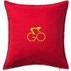 GO - Fluo cyklista malý - Vankúš 50x50 - 50x50 - Vrátane výplne ( Červená )