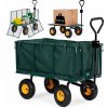 Záhradný prepravný vozík, 400 kg, pre traktor, otváracie bočné panely, veľké nafukovacie kolesá,