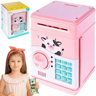 Malplay Peňaženka Trezor a sladká pokladnička šifrovaná číselným kódom na mince a bankovky pre deti od 3 rokov
