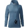 Cestný cyklista - Mikina dámská Cape s kapucí - 2XL ( Denim )