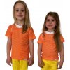 COOL NANO tričko pre deti .140 .oranžové a biele pruhy