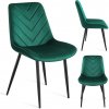 MARK ADLER Prince 3.0 | stoličky do jedálne stoličky do kuchyne stoličky do obývačky čalúnené stoličky dizajnové stoličky | podrúčky operadlo | zamat | oceľové nohy | zelená