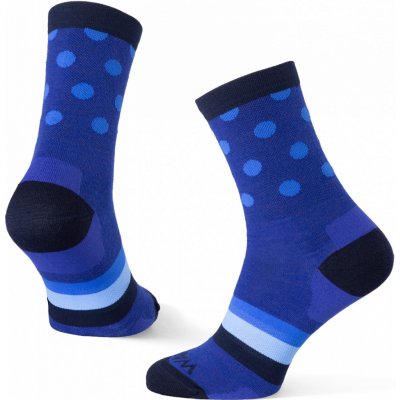 Warg ponožky Happy Merino M Stripes and Dots modrá