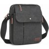 Crossbody plátená taška KONO - čierna - 27 cm