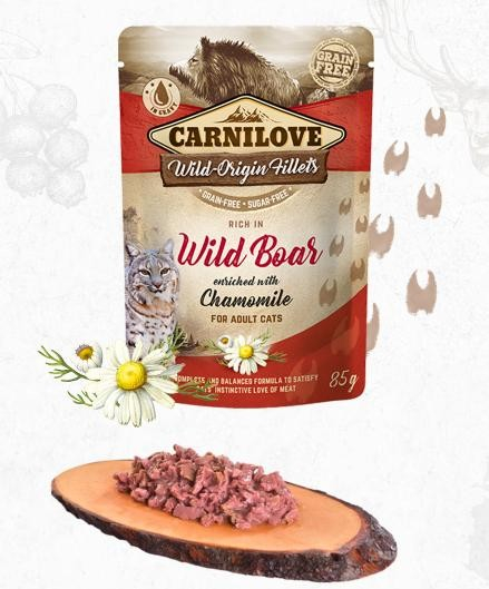 CARNILOVE cat ADULT WILD Boar chamomile 24 x 85 g