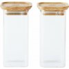 Pebbly Dóza na potraviny PKV-048 320 ml, sada 2 ks, sklo/bambus