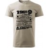 1965 v kocke - Klasické pánske tričko vyššej gramáže - XL ( Ľadovo sivá )