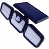 MasterLED Solárny reflektor 3 žiariče s nastaviteľným solárnym panelom, 15W, IP44, VIP7307