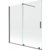 MEXEN/S - Velar Dvojkrídlová posuvná vaňová zástena 160 x 150, transparent, šedá kartáčovaná 896-160-000-01-66