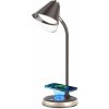 Immax 08971L FINCH stolová lampa LED 9W 150-450lm 3000-6000K, hnedá, zlatá, stmievateľné, Qi bezdrátové nabíjanie pre smartfóny, CCT
