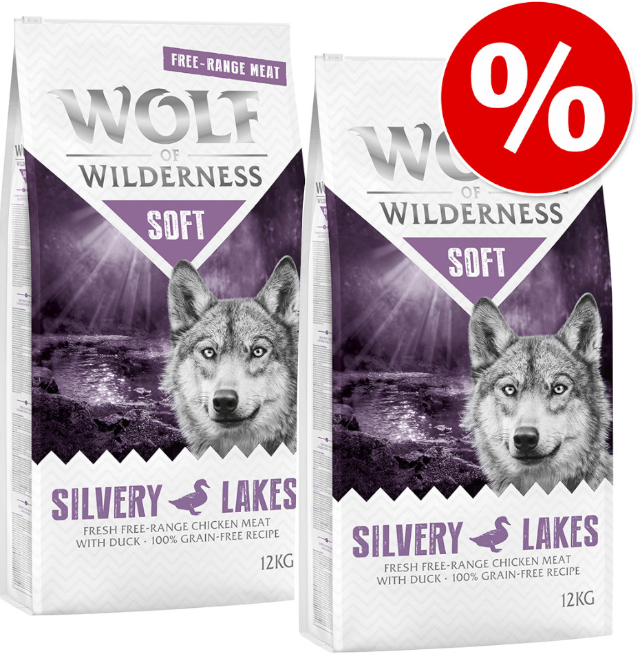 Wolf of Wilderness Adult Soft & Strong Green Fields jahňacie 2 x 12 kg