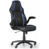 Kožená kancelárska stolička GAME, čierna/modrá