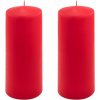 Sada stĺpových sviečok, 20 cm, Ø 7,5 cm, červená, 6 ks