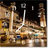 Sklenené hodiny štvorcové Noc mesta 30x30 cm