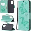 Peňaženkové kožené puzdro Two Butterflies na Xiaomi Redmi Note 10/10S - Zelená