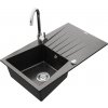 MEXEN/S MEXEN/S - Cesar granitový drez 1 s odkvapkávačom vrátane batérie Telma, čierna kropenatý 6514-76-670200-00