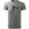 Ježíšova ryba - Klasické pánske tričko vyššej gramáže - 3XL ( Tmavosivý melír )