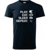 Stolný tenis - eat sleep - Klasické pánske tričko vyššej gramáže - L ( Tmavomodrá (takmer čierna) )