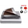 JAKS Krycia plachta hnedo strieborná 10 m × 15 m 210 g/m²