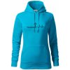 Jesus Saved My Life kríž ekg - Mikina dámská Cape s kapucí - 2XL ( Svetlý tyrkys )