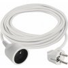 Predlžovací kábel 5 m / 1 zásuvka / biely / PVC / 1 mm2
