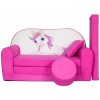 Rozkladacia detská pohovka s Bobkom a vankúšikom Poník - Ružová