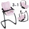 Jedálenská stolička s hojdačkou a autosedačkou Highchair Pink Maxi Cosi&Quinny Smoby trojkombinácia s bezpečnostným pásom pre 42 cm bábiku
