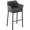 Design-Shop Barová stolička Damaso B - látka, čierny 4-nohý rám - Titan sivá