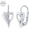 SILVEGO stříbrné náušnice SRDCE se Swarovski® Zirconia