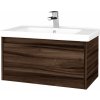 Dreja Kúpeľňová skrinka BONO SZZ 80 (umývadlo Harmonia) - D06 Orech / Úchytka T33 / D06 Orech