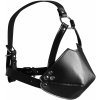 Ouch! Head Harness with Mouth Cover and Solid Ball Gag Black