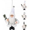 Kinekus Vianočná závesná ozdoba Santa 13 cm, biela / strieborná, mix