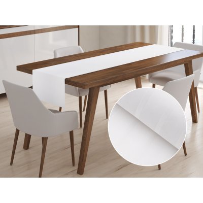 Biante damašek behúň DM-002 Biely pásiky 6 a 24 mm 45x120cm
