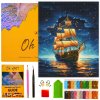 DIAMANTOVÁ MAĽBA 5D S RÁMOM Diamantová Výšivka Veľká Námorná Loď Mozaika 40x50 cm