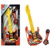 Lean Toys Elektrická gitara s mikrofónom červeno žltá