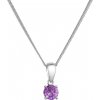 Evolution Group Strieborný dámsky náhrdelník s pravým ametystom 12078.3