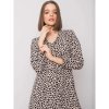 Dámske šaty s čiernymi bodkami WN-SK-R817.66 beige