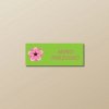 Nažehľovacie menovky na oblečenie (Kopírovat) - 2ks, Obdĺžnik 4,4 × 1,7 cm, Ružový kvet, Zelená