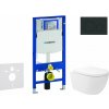 Geberit Duofix Set predstenovej inštalácie, klozetu Oudee Vortex a dosky softclose, tlačidlo Sigma20, matná čierna/čierna SANI11CA5146