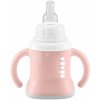 Hrnček Old Pink Beaba 3v1 Evolutive s cumlíkom ružový od 4 mes