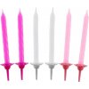 Ružové ombre tortové sviečky s držadlami 24 ks