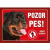 Juko Plastová tabuľa Pozor Pes Rotvajler 21 x 14,7 cm
