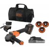 Black+Decker BCG6L8D2S - AKU brúska uhlová, 18V, bezuhlíková, 115mm, 2× AKU 2,0Ah, nabíjačka