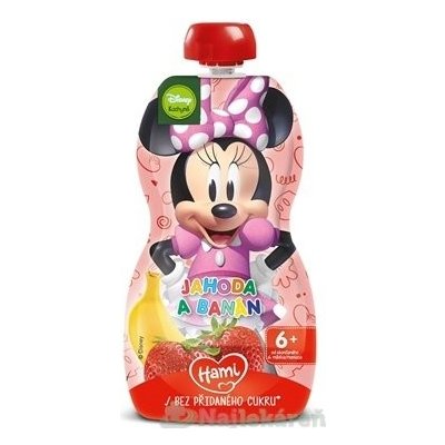 Hami Disney Minnie kapsička JAHODA A BANÁN pasterizovaný ovocno-zeleninový príkrm (od 6. mes.) 110 g